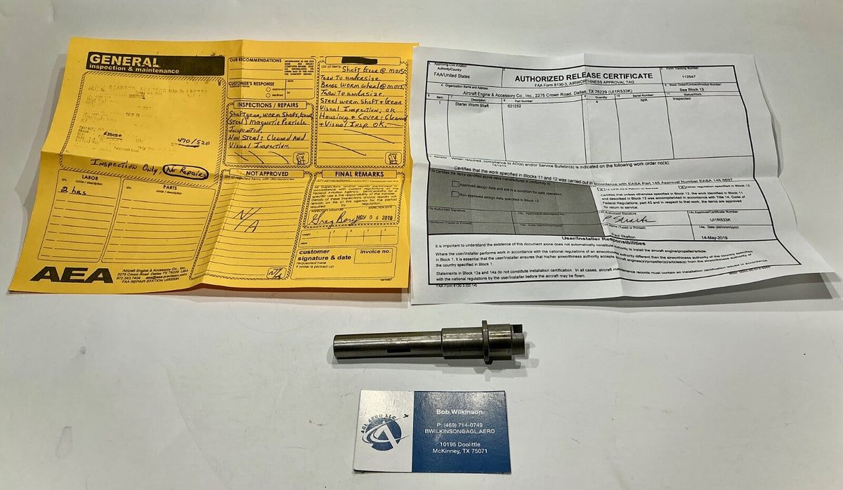 P/N: 631252 TCM Starter Adapter Worm Drive Shaft (IN) - for one shaft