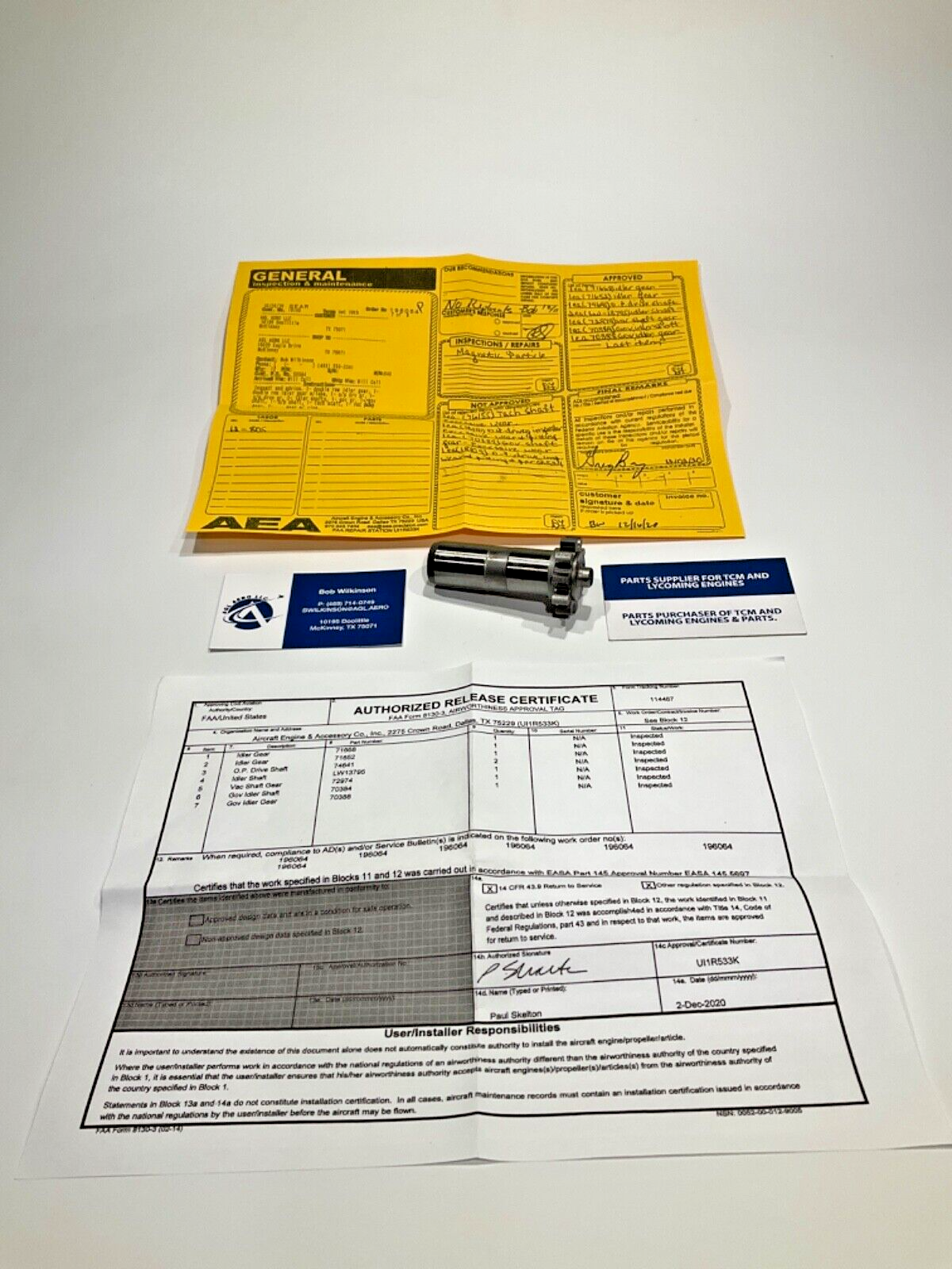 P/N: 72974 Lycoming Gear Assembly Vacuum Pump Driven (IN)