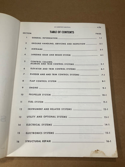 Service Manual Cessna 411; January 1965
