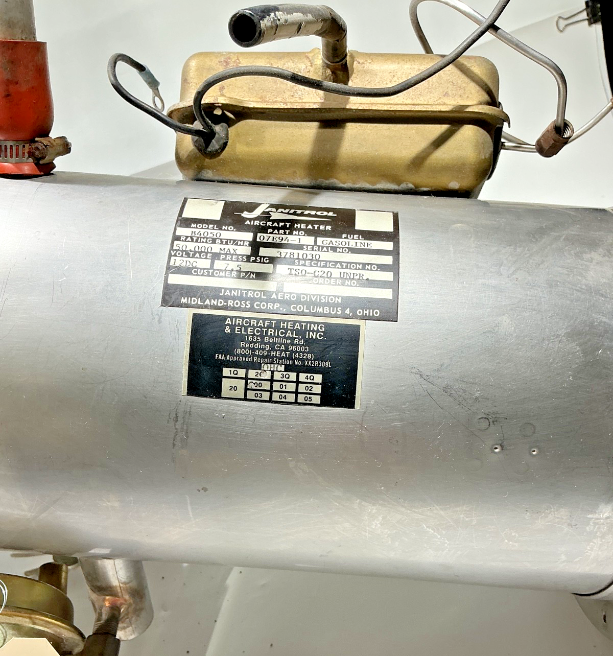 P/N: 07E94-1 Janitrol Aircraft Heater (AR)