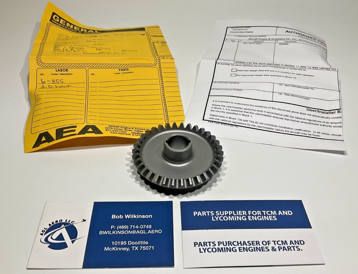 P/N: 629260 TCM Gear - Gov Dr. (IN) - for one gear