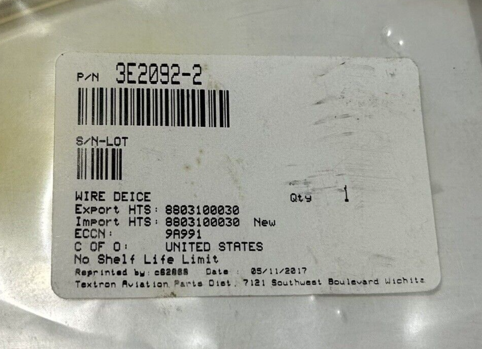 P/N: 3E2092-2 Textron Wire Deice with 8130-3