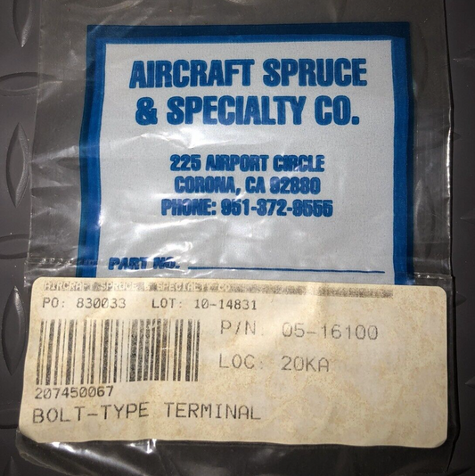 Aircraft Spruce & Specialty Co - Bolt-Type Terminal (Set of 2) P/N: 05-16100