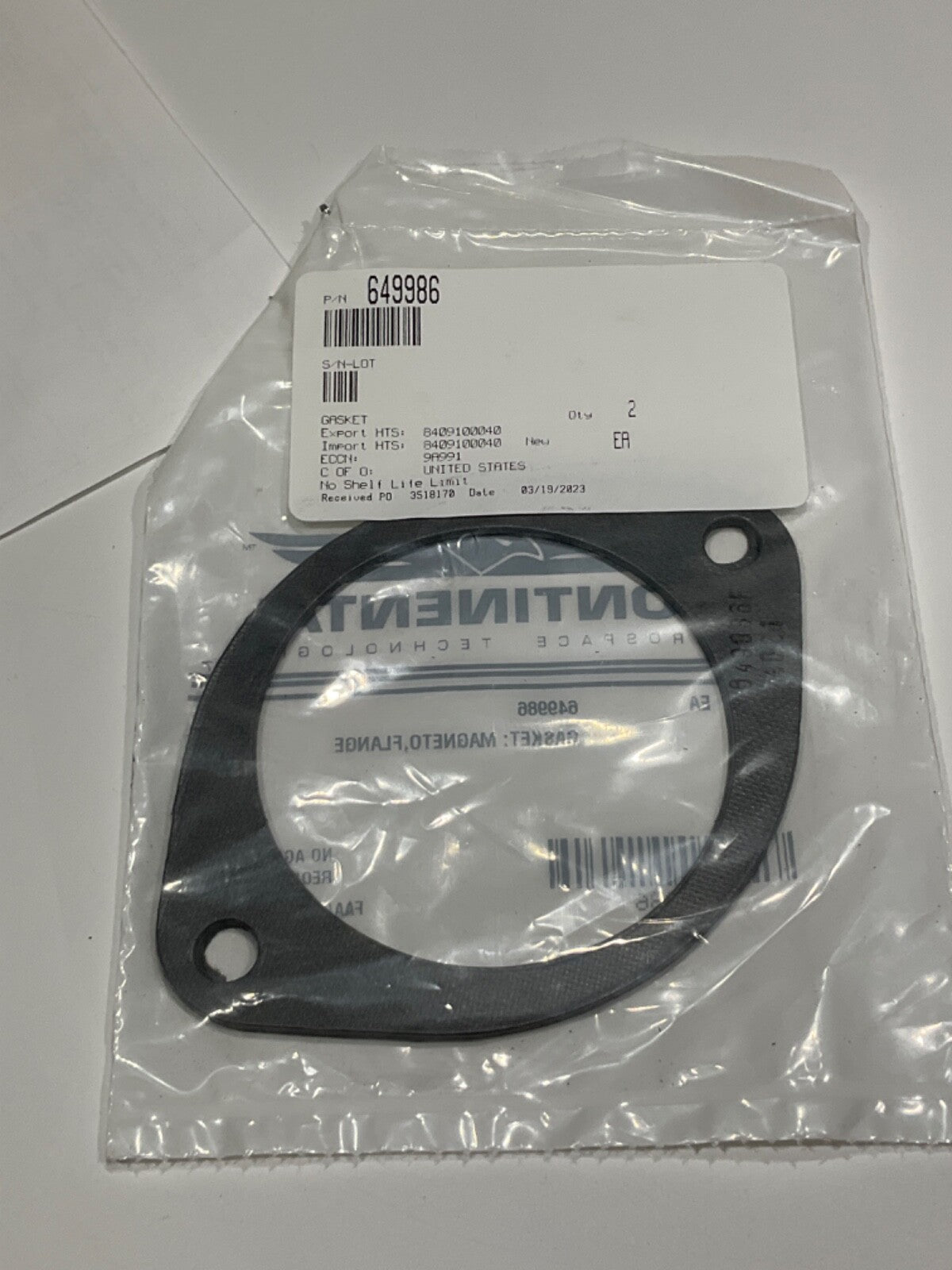 P/N: 649986 TCM Gasket w/8130
