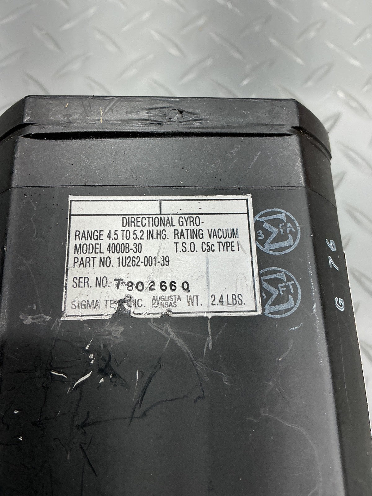 P/N: 1U262-001-39 Sigma Tek, Inc. Directional Gyro 4000B-30 (AR) - for one