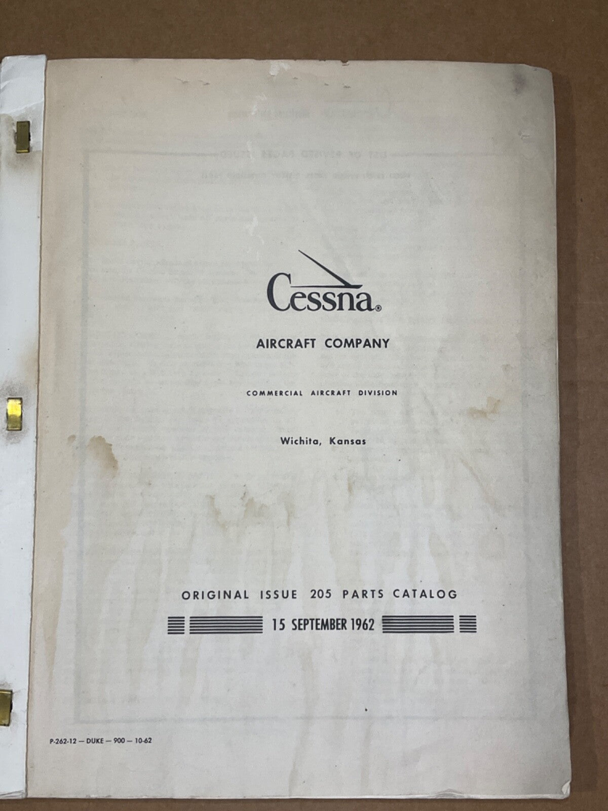 Parts Catalog 1963 Cessna 205 (September 15, 1962)