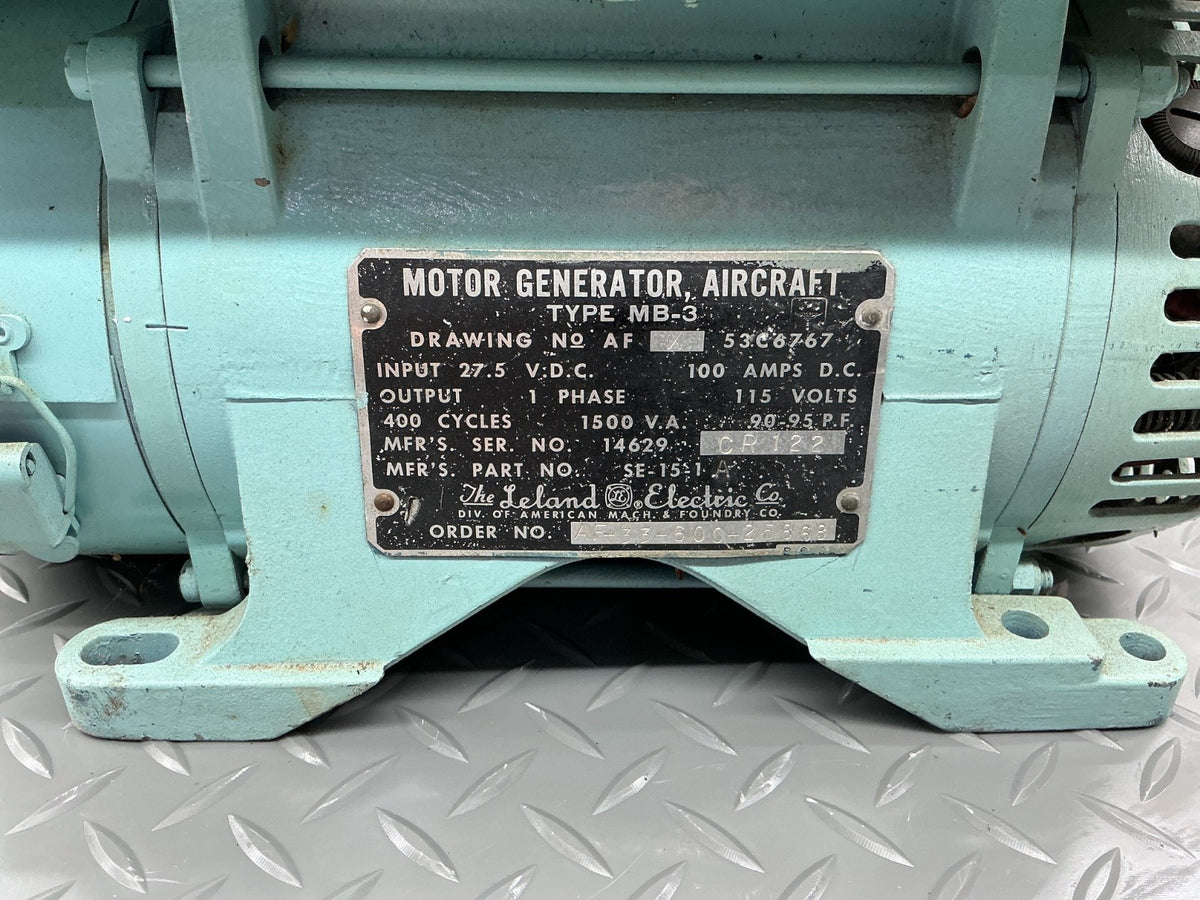 P/N: SE-15-1 Leland 27.5 V Motor Generator (AR)