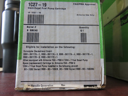 P/N: 1C27-19 - Airborne Centrifugal Fuel Pump Cartridge