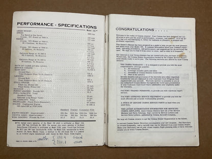 Owner's Manual 1973 Cessna Model 150