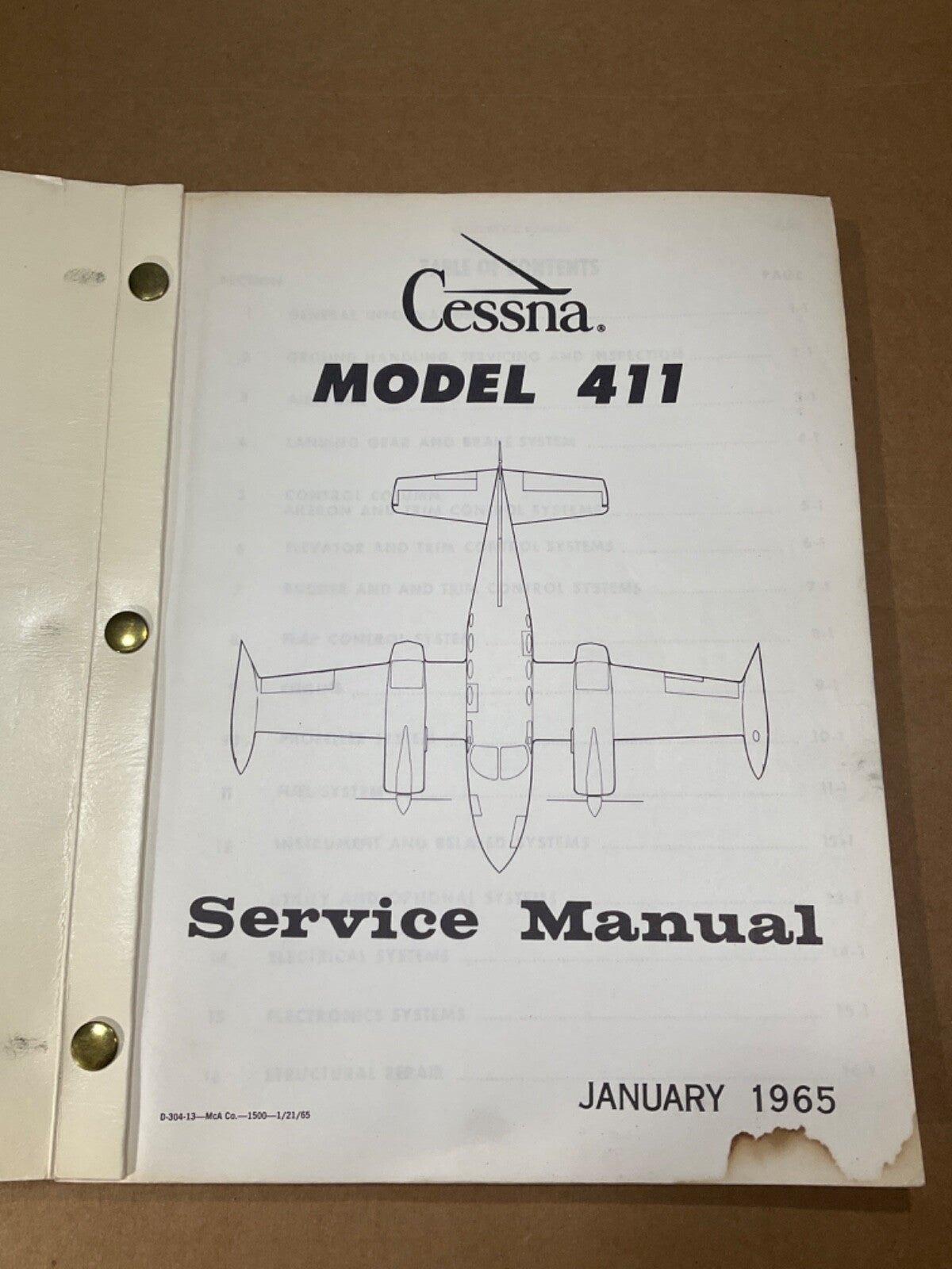 Service Manual Cessna 411; January 1965
