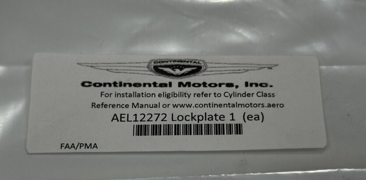 P/N: AEL12272 Continental Lockplate Pushrod Shroud