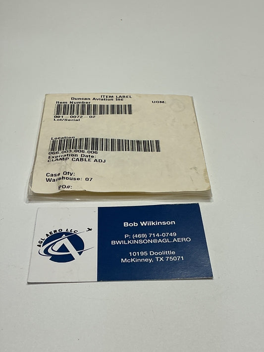 P/N:  091-0072-02 Clamp Cable Adj (NE)