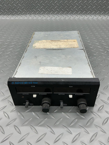 P/N: Narco Mk-12D-TSO Nav/Com Radio, Piper Style, Bad Display, Parts Only - (AR)