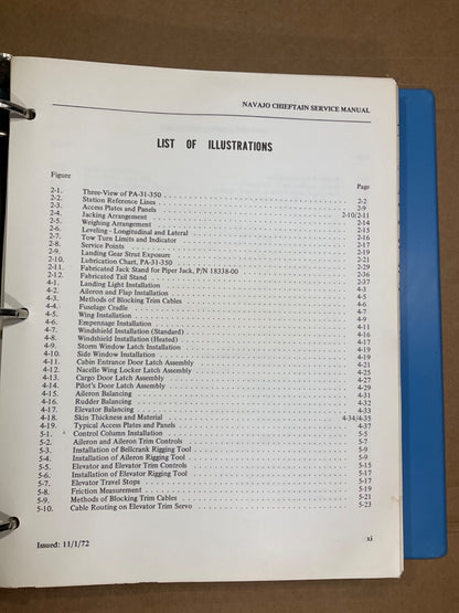 Customer Services Piper PA-31-350 Navajo Chieftain Service Manual Vol 1 (1972)