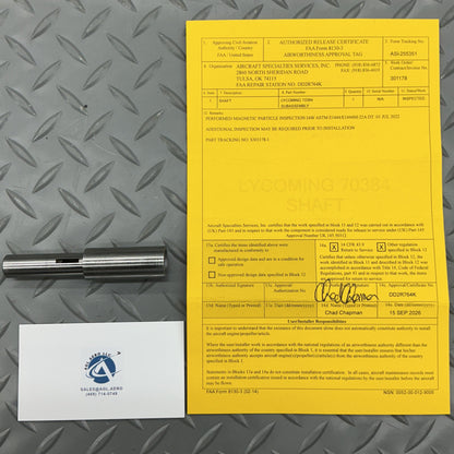 P/N: 70384 Lycoming Shaft - Servicable (IN)