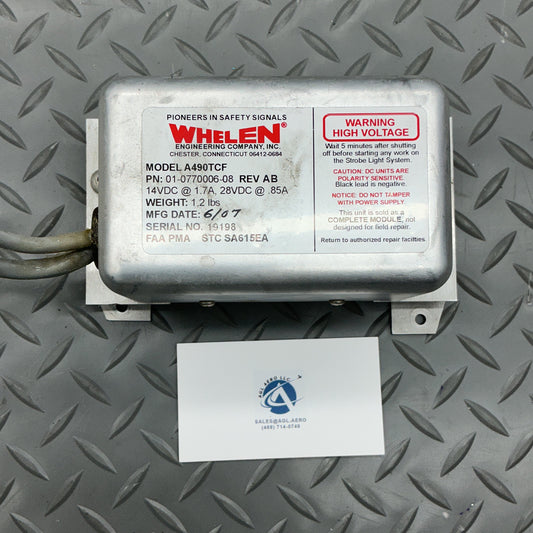 P/N: A490TCF Whelen Strobe Power Box (AR)