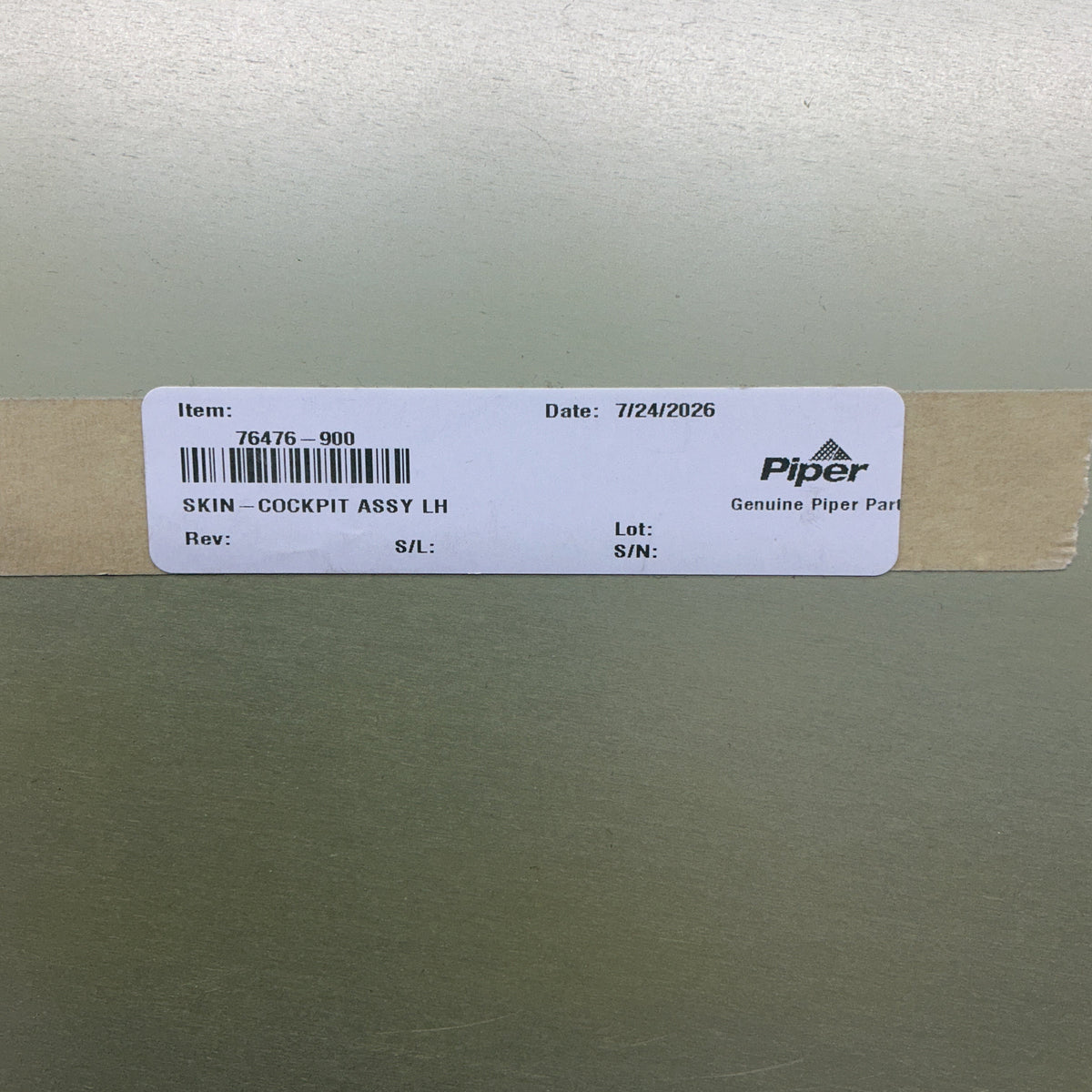 P/N: 76476-900 Piper Skin-Cockpit Assy LH (Slight Handling Damage) (NE w/ 8130)
