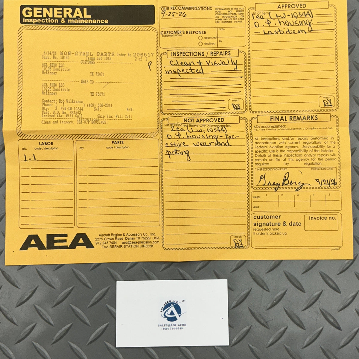 P/N: LW-10344 (S/S 51A29876) Lycoming Body Assembly Oil Pump (IN)